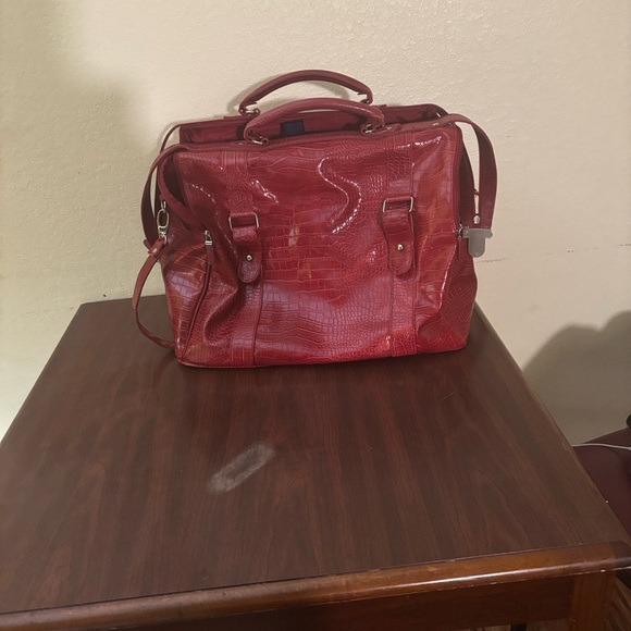 Bath & Body Works Red Crocodile-Embossed Men's Briefcase - Picture 1 of 3
